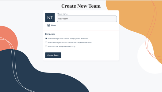 Create New Team 2