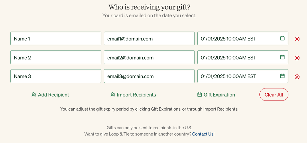 loop and tie gift id