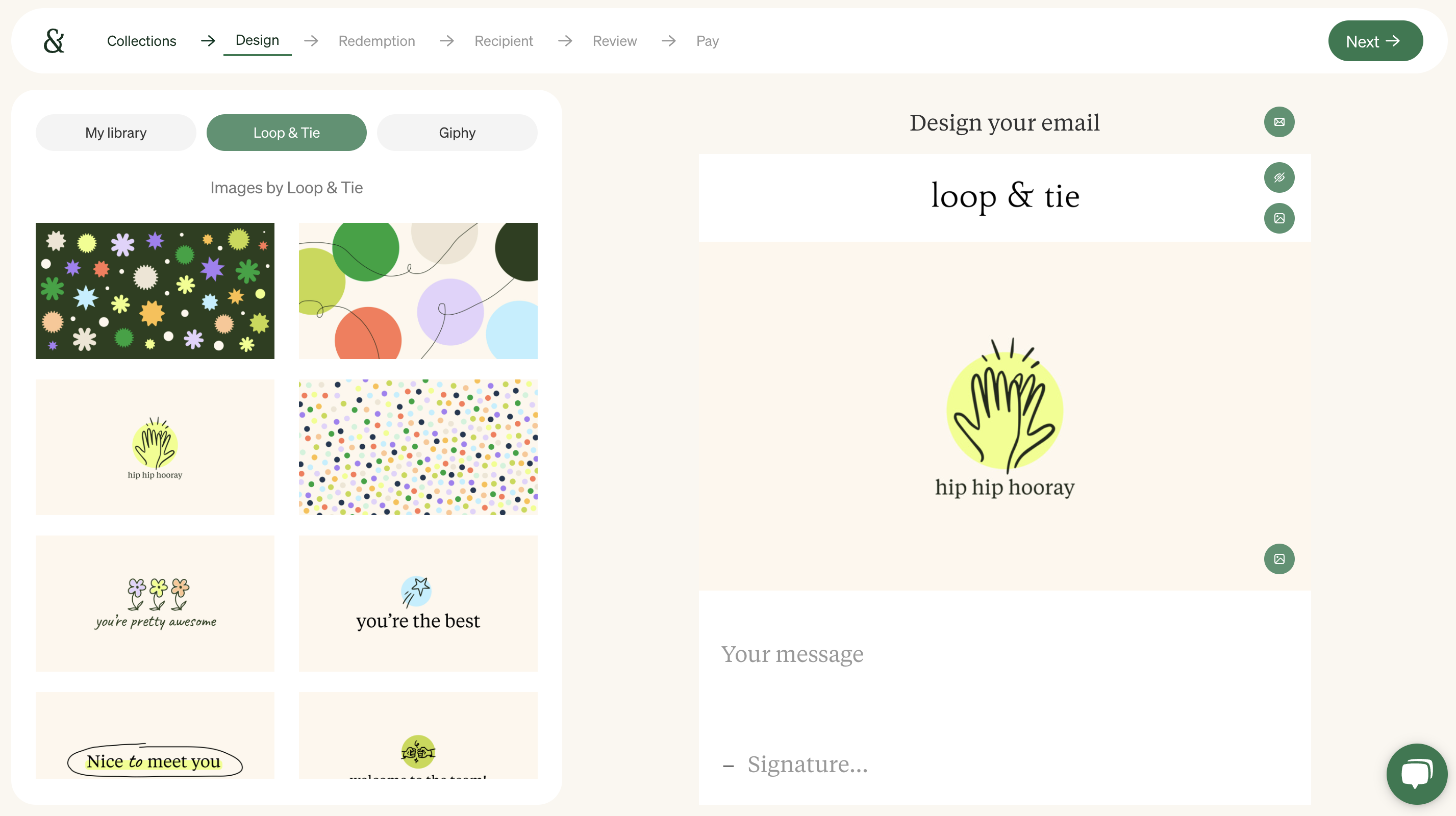loop and tie gift id